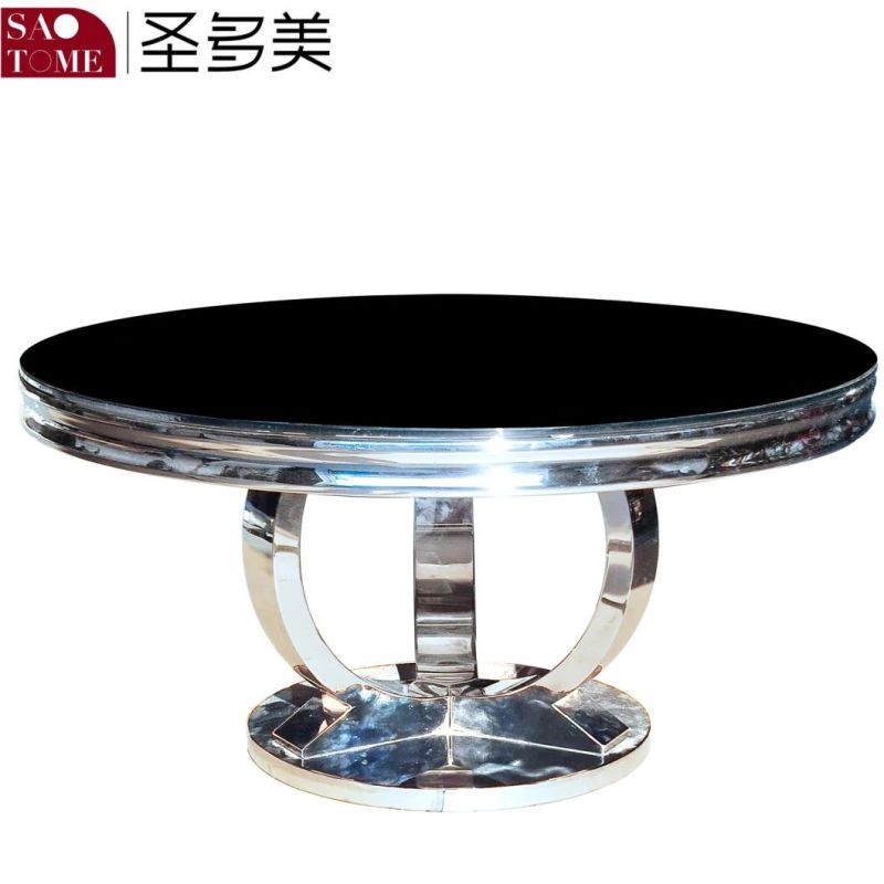 Hot Selling Fashion Living Room Furniture Black Glass Round End Table