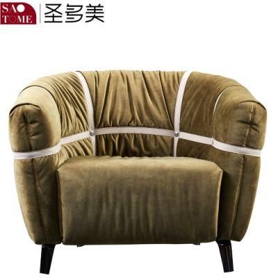 Comfortable Lazy Sofa Hotel Living Room Brown Leather Leisure Chair