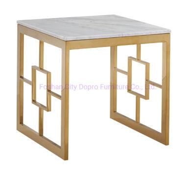 New Chinese Style Antique Home Stainless Steel End Table with Marble