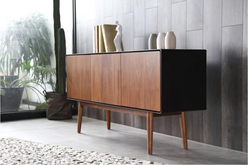 Melamine MDF Dark Walnut Veneer TV Cabinet TV Stand