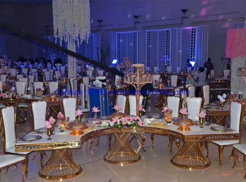 Living Room Dining Furniture Golden Stainless Steel Wedding Chair Throne Chairs for Sale