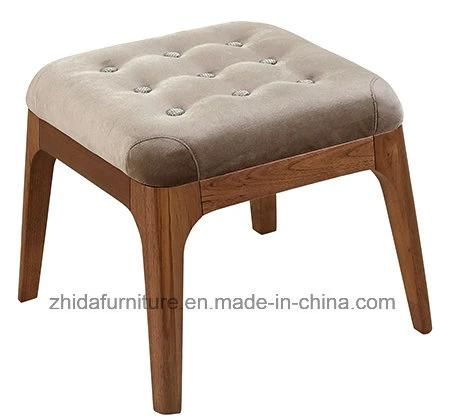 Modern Living Room Furniture Wooden Fabric Ottoman Stool