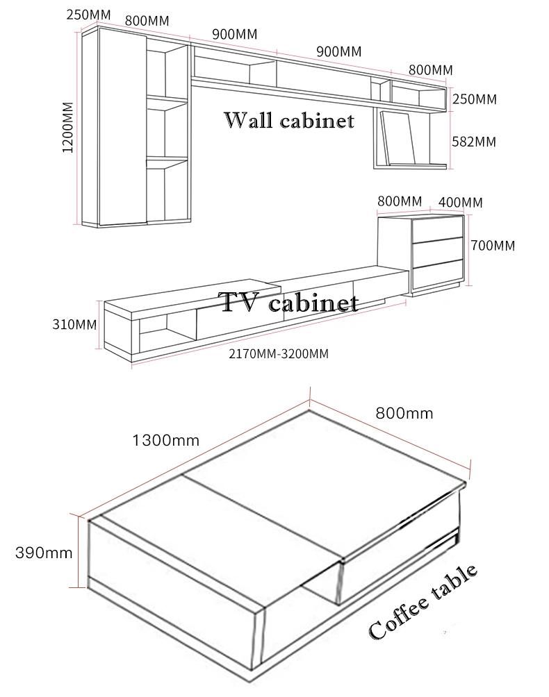 2021 New Design Living Room Home Furniture Sets TV Cabinet Metal Legs Melamine Laminated TV Stand (HX-8NR0711)