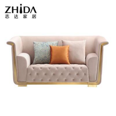 High Back and Low Armrest Sofa Couch with Comfort Seater Italian Style Villa Livining Room Sofa Foshan Manufacturer