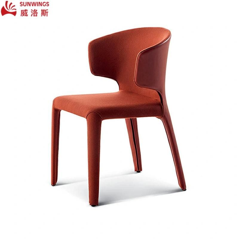 Modern and Simply Design Solid Wood Fabric All - Covered Dining Chair for Living Room