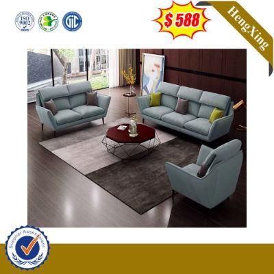 Elegant Wooden Fabric Genuine Leather Good Quality 1+1+3 Seating Sofa Set