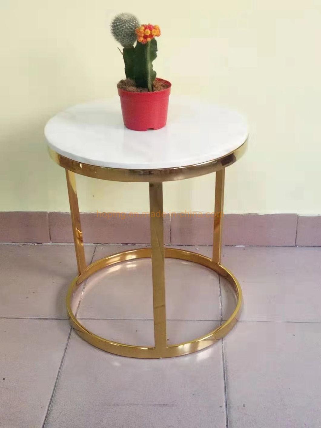 Modern Oval Frame Dining Table White Round Marble Coffee Side Table with Thin Frame