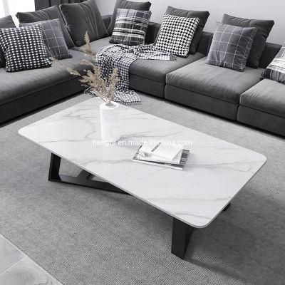 Italian Modern Hardware Furniture Marble Top Square Nesting Coffee Table