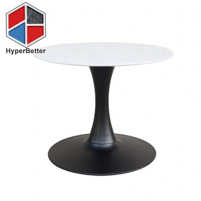 Artificial Marble Table Top 80cm with Black Tulip Base Center Table