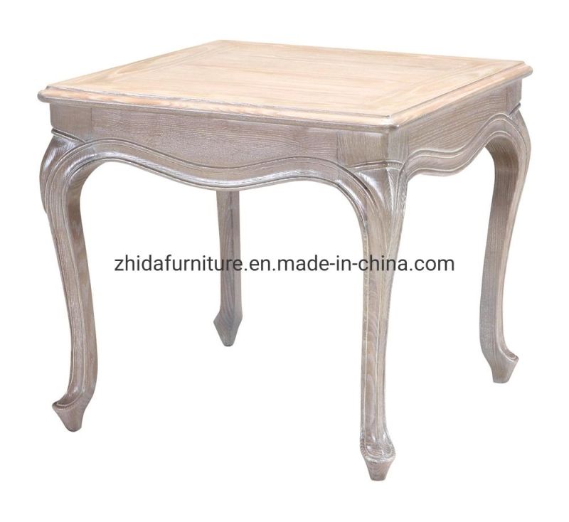 Square Small Wooden White Side Coffee Table for Living Room