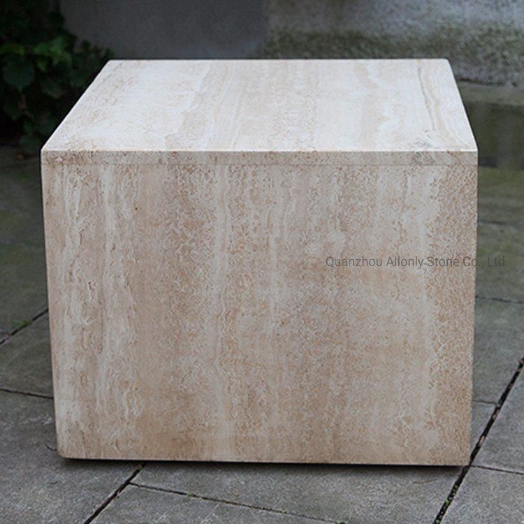 Home Furniture Design Low Travertine Coffee Side Table for Bedroom