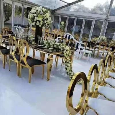 Modern Restaurant Furniture Hotel Hall Living Room Chair Clear Steel Furniture Dining Table Chair Wedding Chair Banquet Party Chiavari Chair