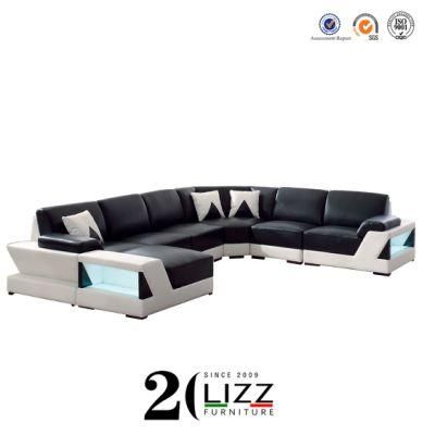 Modern Italian Style Genuine Sectional Corner Leather Sofas for Home