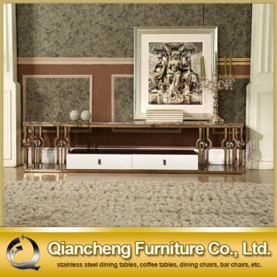 Rose Golden Color Furniture Corner TV Stand Modern