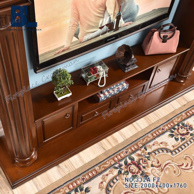 Home Hotel Furniture TV Cabinet Fireplace Mantel Universal with Drawer 332A