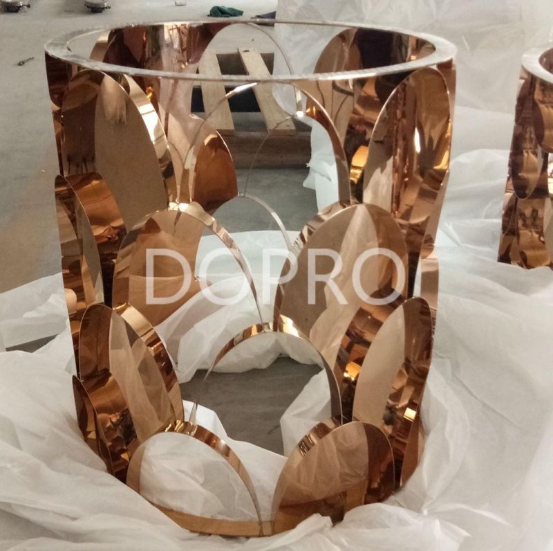 Rose Gold End Table with Glass or Marble Top