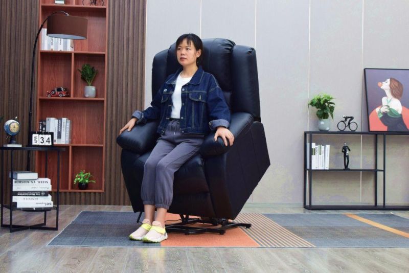 Jky Furniture Living Room Single Seat Air Leather Power Electric Riser Lift Assist Recliner Chair with 8 Points Massage Function for Elderly