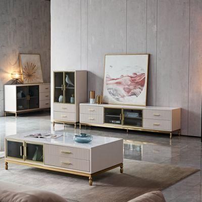 Modern Luxury Unit Home Living Room Furniture TV Cabinet Coffee Table TV Stand