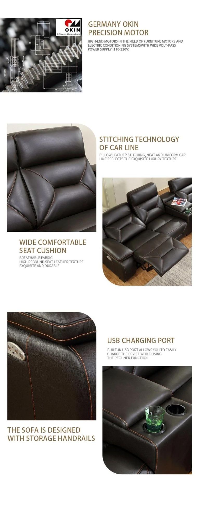 2022 Hot Sale Home Furniture Functional Recliner Sofa