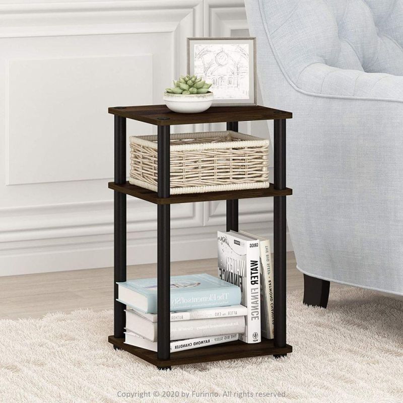 2021 Simple Style Walnut/Black Just 3-Tier End Table