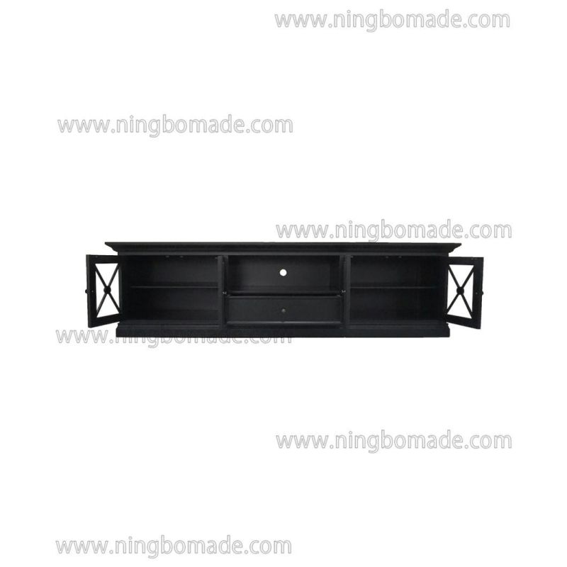 Classic Contemporary Interiors Furniture White/Black TV Stand with 4 Doors