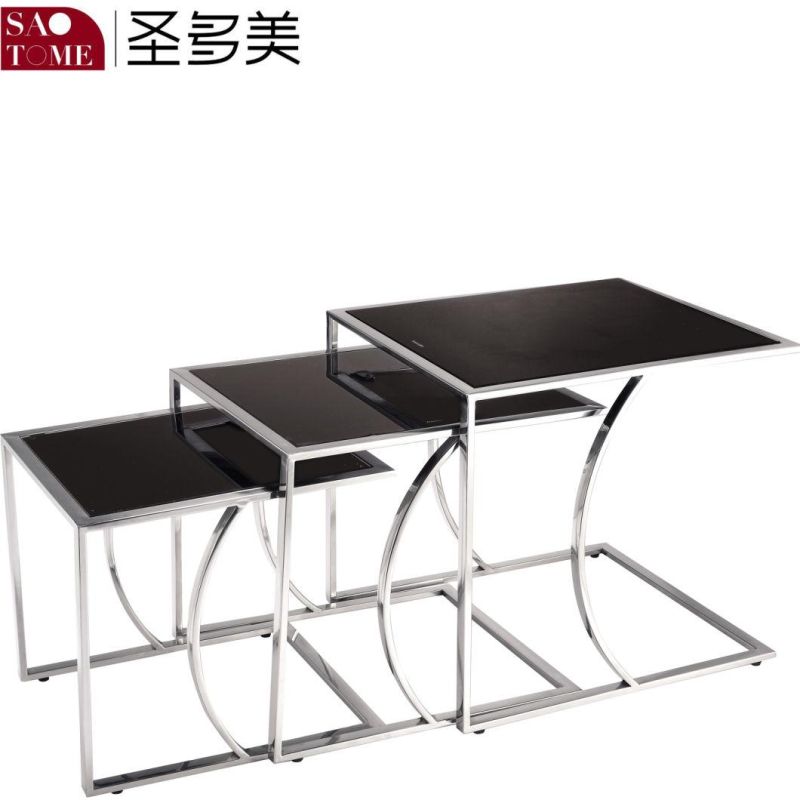 Modern Living Room Furniture Stainless Steel Two Specifications Combined Nest Table