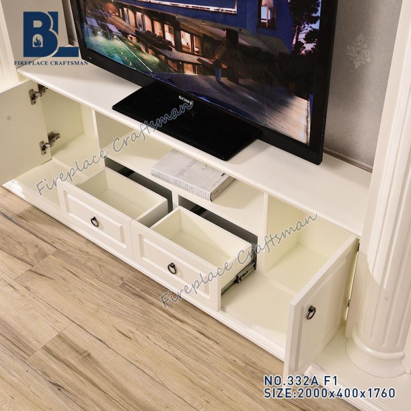 Living Room Furniture Antique Wooden TV Stand with 2 Drawers 332A