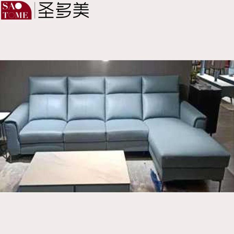 Modern Minimalist Smart Home Cowhide Eucalyptus Wood Frame Various Combinations Functional Sofa