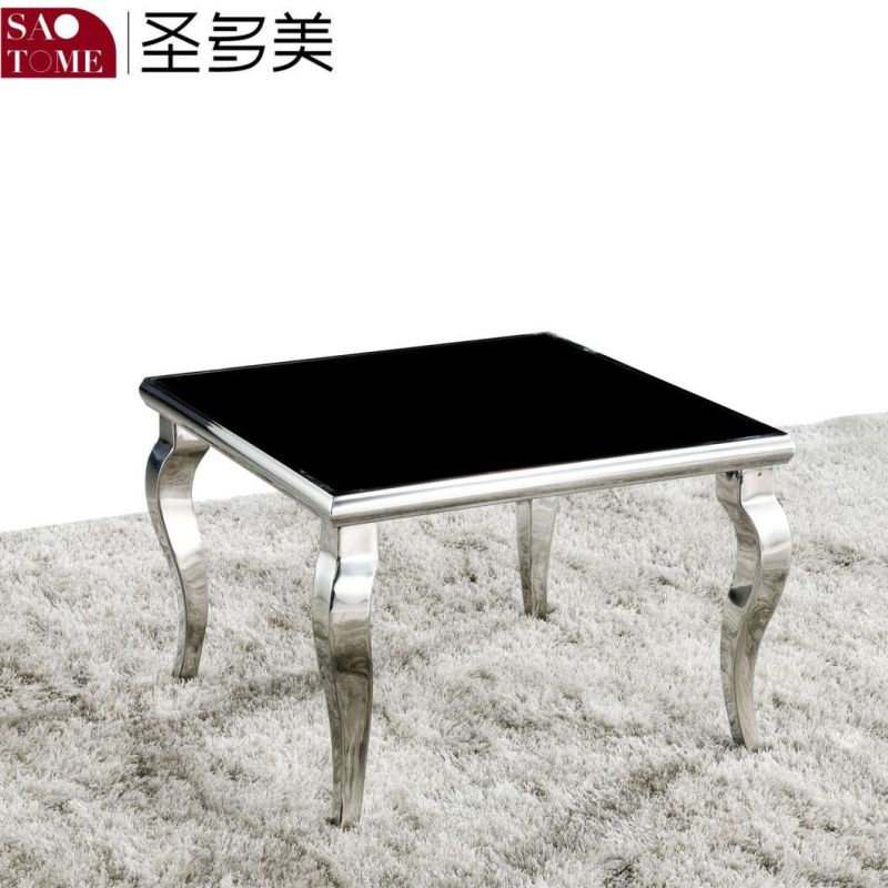 Glass Stainless Steel Style Rectangular Tea Table Side Table Coffee Table