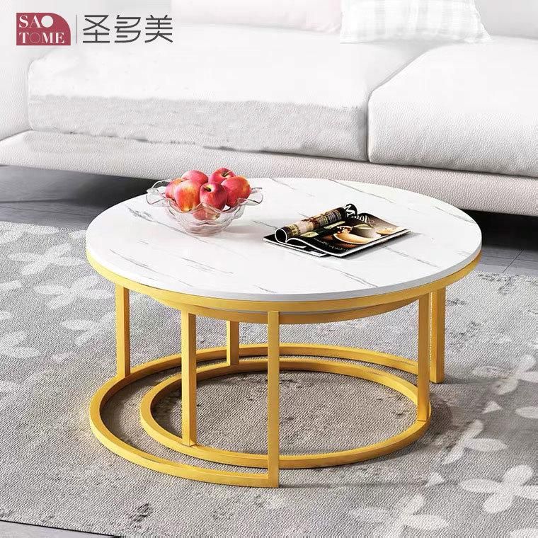 New Style Separate Round Home Furniture Living Room Coffee Table Metal Side Table Bedroom Table Melamine Laminated Tea Table