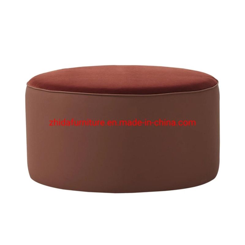 Round Ottoman Wooden Modern Bed Hotel Living Room Sofa Stool