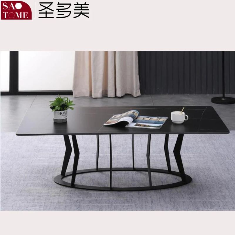 Modern Light Luxury Leisure Furniture Living Room Rectangular Countertop R Angle Craft Coffee Table