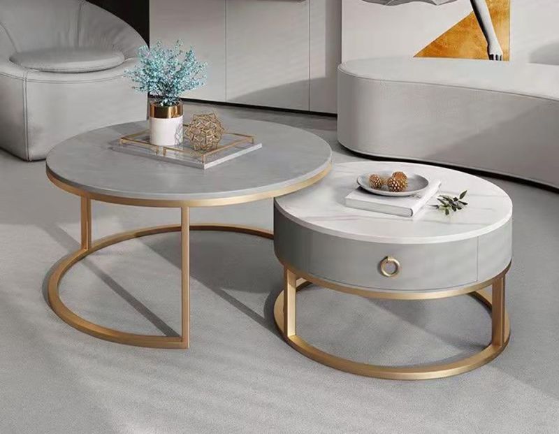 Modern Sintered Stone Round Luxury Coffee Tables