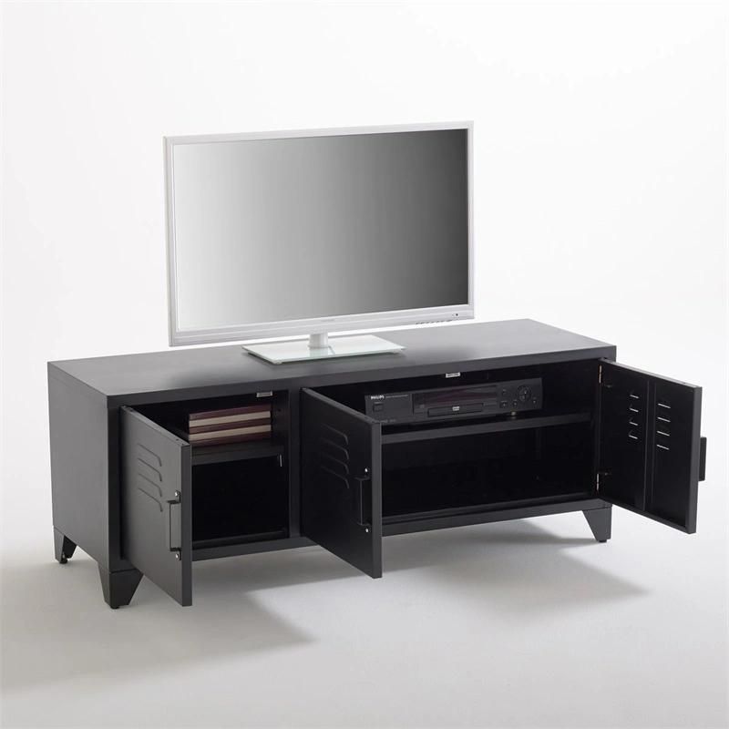 2021 High Quality Black Wood TV Stand/Cabinet with Heavy Legs