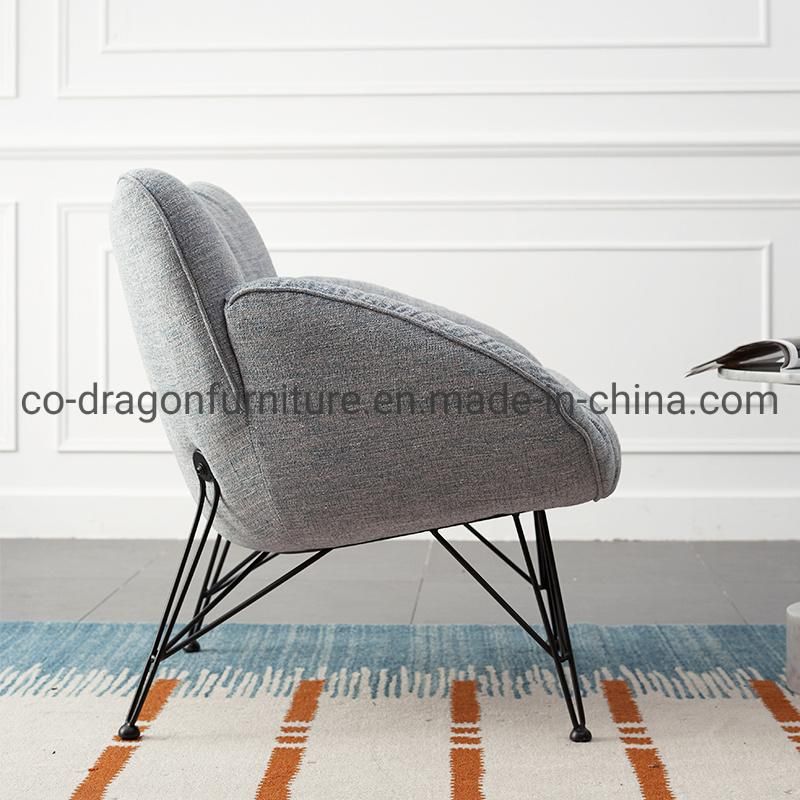 2021 Hot Sale Metal Legs Leather Leisure Chair with Arm