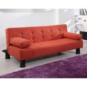 Modern Folding Fabric Sofa Bed with Pillows (WD-696B)