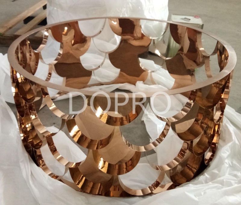 Stylish Side Table Stainless Steel Rose Gold