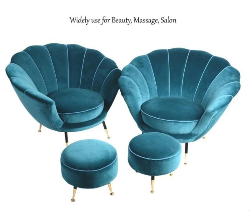 Wholesale Green Velvet Elegant Luxury Metal Legs Living Room Chair