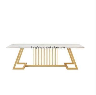 Gold Stainless Steel Luxury Reception Home Furniture Italy Design Coffee Table