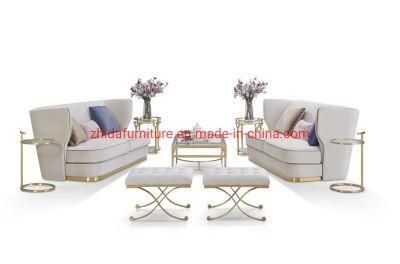 Affordable Luxury Style Stainless Steel Frame Living Sofa