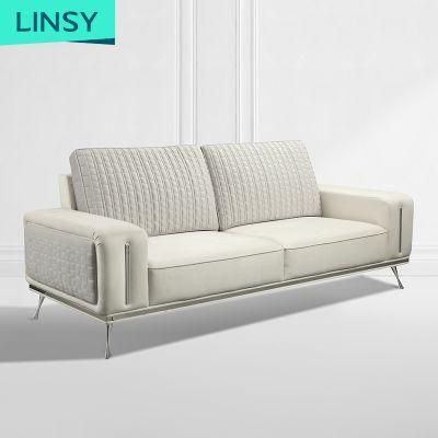 Linsy Luxury White Fabric Sofa Set Designs Jym2185