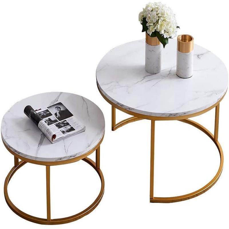 Nordic Simple Living Room Furniture Circular Storage Coffee Table