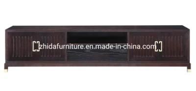 Hotel Project Villa Modern Furniture Black Wooden Cabinet TV Stand