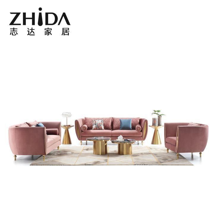 High-End Velvet Villa Use 3/2/1 Seaters Sofa Couch Good Price Wholesale Luxury Sofas Manufacturer