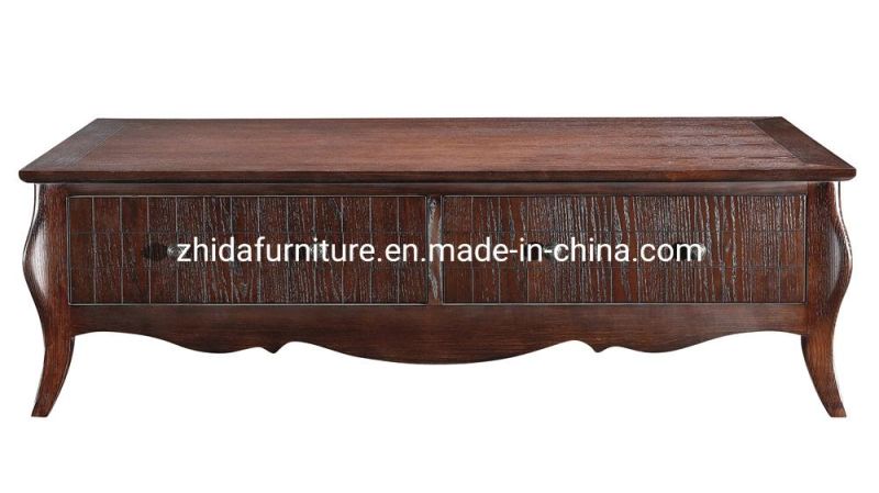 Hotel Home Antique Black Carved TV Stand Living Room Cabinet