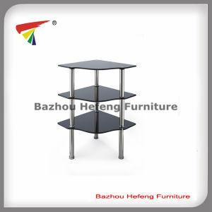 Tempered Glass Side Table with Stainless Steel (C022)