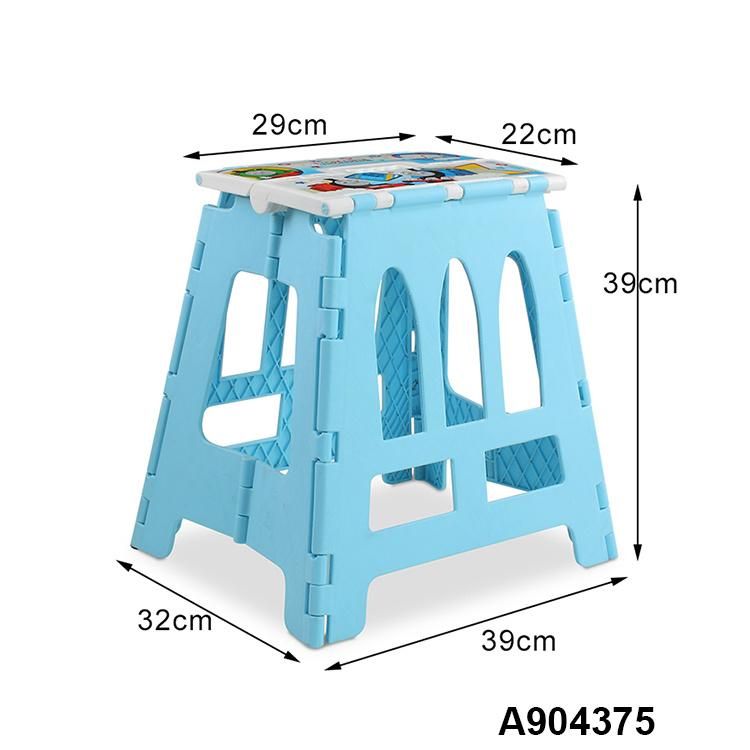 32 High Pattern Printed Plastic Folding Stool