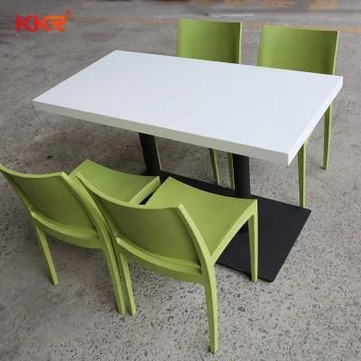 Corian Stone 2 Seater or 4 Seater Fast Food Dining Tables and Chairs for Restaurant or Coffee