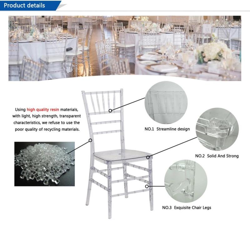 Top Quality Tiffany Furniture Resin Transparent Chiavari Chairs