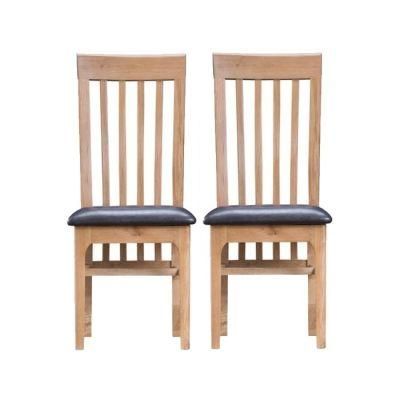 Embalse Slat Back PU Seat Dining Chair- Pair